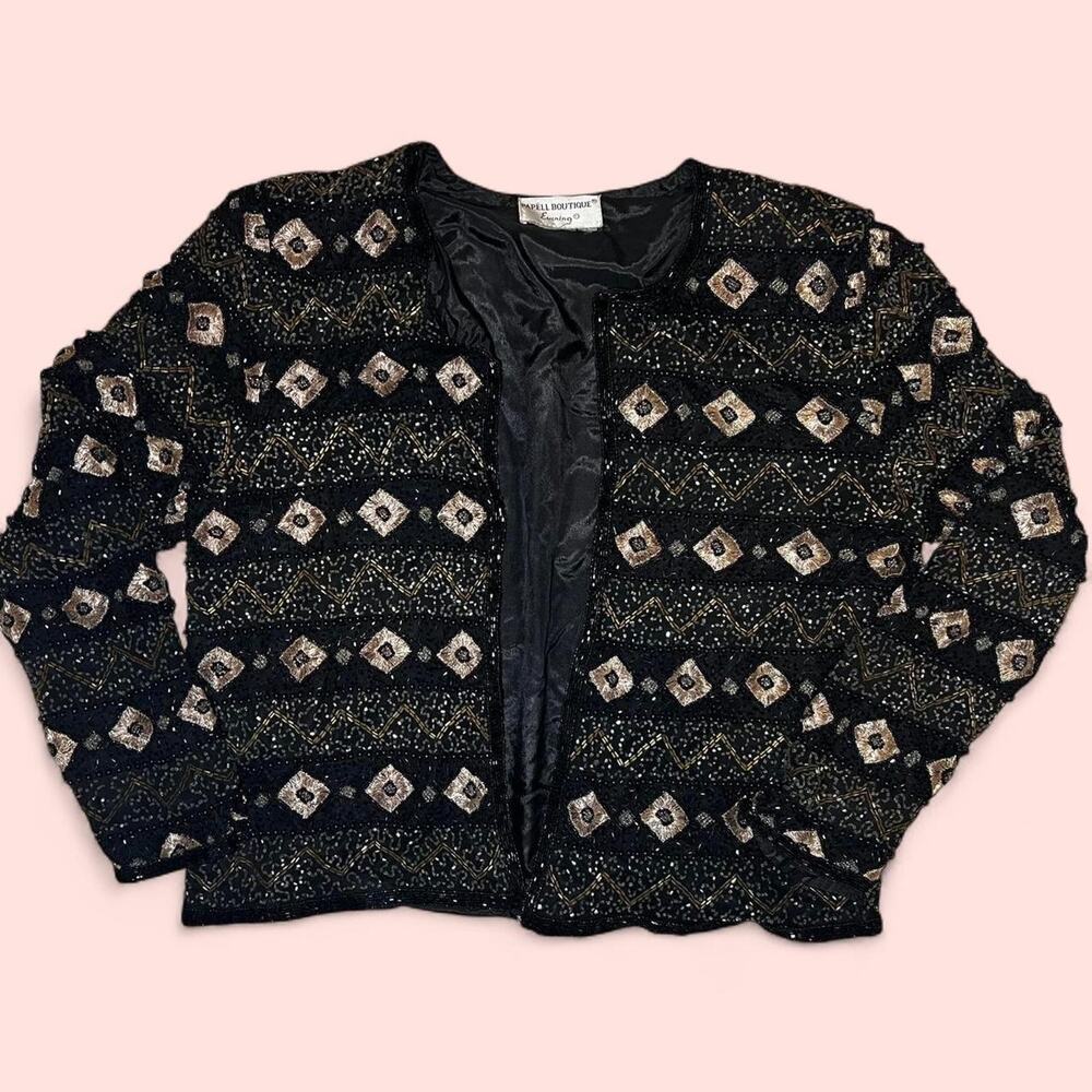 Vintage black and gold sequin